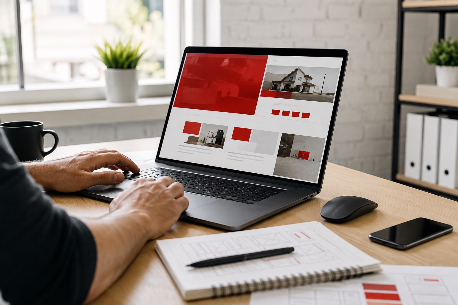 Bureau moderne pour création de site web